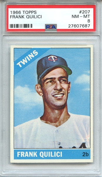 1966 TOPPS 207 FRANK QUILICI PSA NM-MT 8