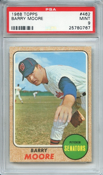 1968 TOPPS 462 BARRY MOORE PSA MINT 9