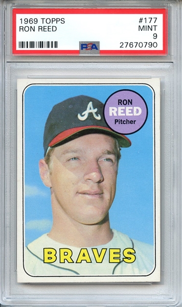 1969 TOPPS 177 RON REED PSA MINT 9