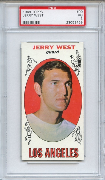 1969 TOPPS 90 JERRY WEST PSA VG 3