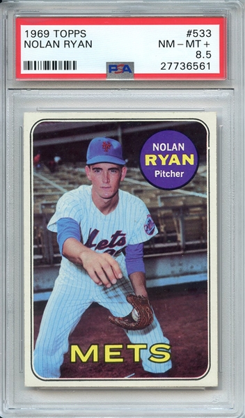 1969 TOPPS 533 NOLAN RYAN PSA NM-MT+ 8.5