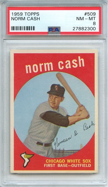 1959 TOPPS 509 NORM CASH PSA NM-MT 8
