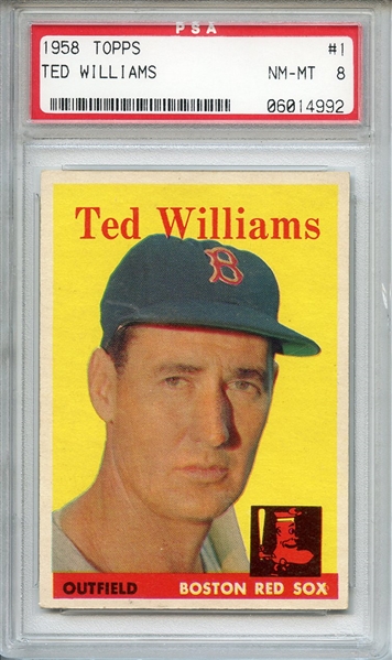 1958 TOPPS 1 TED WILLIAMS PSA NM-MT 8