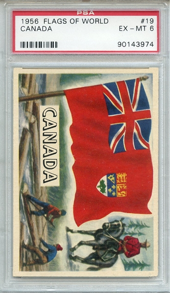 1956 FLAGS OF WORLD 19 CANADA PSA EX-MT 6
