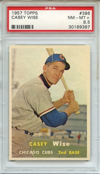 1957 TOPPS 396 CASEY WISE PSA NM-MT+ 8.5