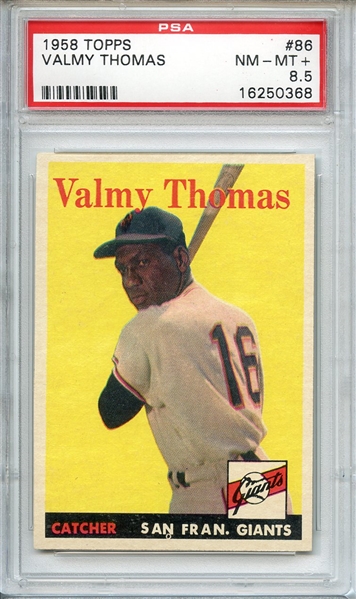 1958 TOPPS 86 VALMY THOMAS PSA NM-MT+ 8.5