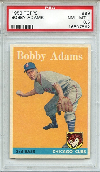 1958 TOPPS 99 BOBBY ADAMS PSA NM-MT+ 8.5