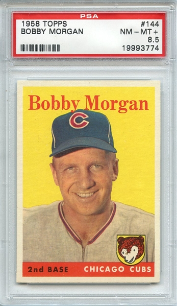1958 TOPPS 144 BOBBY MORGAN PSA NM-MT+ 8.5