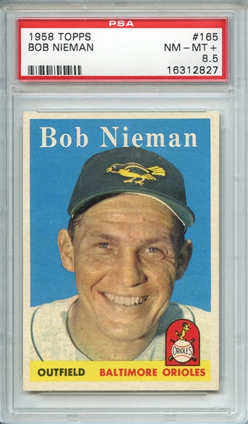 1958 TOPPS 165 BOB NIEMAN PSA NM-MT+ 8.5