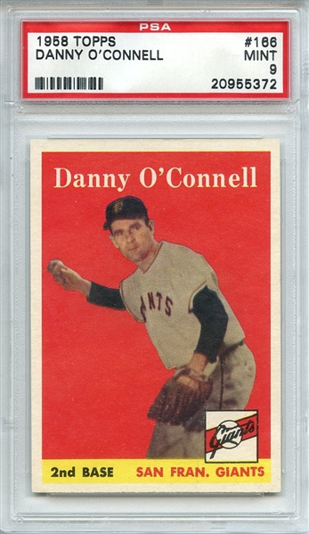 1958 TOPPS 166 DANNY O'CONNELL PSA MINT 9