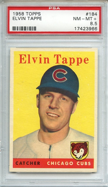 1958 TOPPS 184 ELVIN TAPPE PSA NM-MT+ 8.5