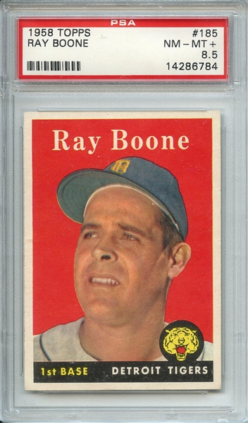 1958 TOPPS 185 RAY BOONE PSA NM-MT+ 8.5