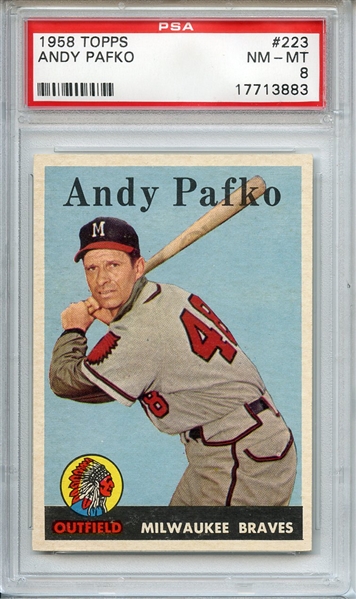 1958 TOPPS 223 ANDY PAFKO PSA NM-MT 8