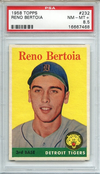 1958 TOPPS 232 RENO BERTOIA PSA NM-MT+ 8.5