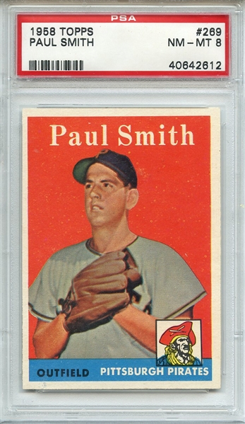 1958 TOPPS 269 PAUL SMITH PSA NM-MT 8