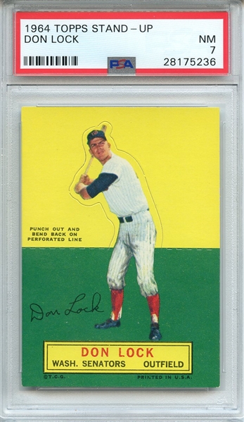 1964 TOPPS STAND-UP DON LOCK PSA NM 7