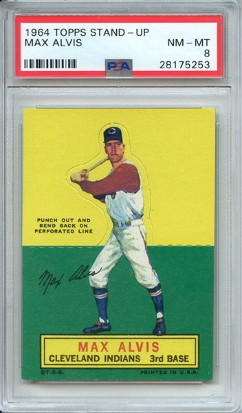 1964 TOPPS STAND-UP MAX ALVIS PSA NM-MT 8