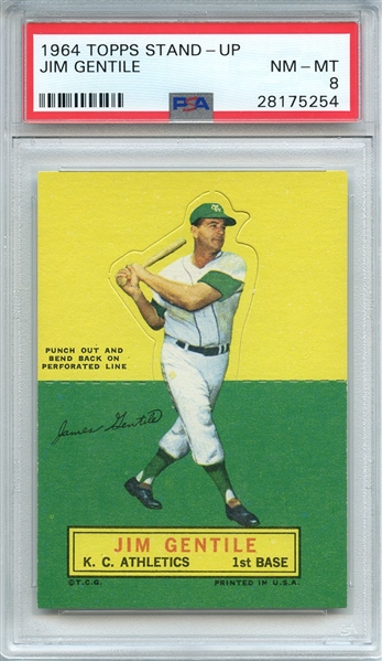1964 TOPPS STAND-UP JIM GENTILE PSA NM-MT 8