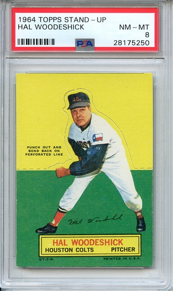1964 TOPPS STAND-UP HAL WOODESHICK PSA NM-MT 8
