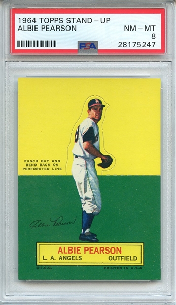1964 TOPPS STAND-UP ALBIE PEARSON PSA NM-MT 8