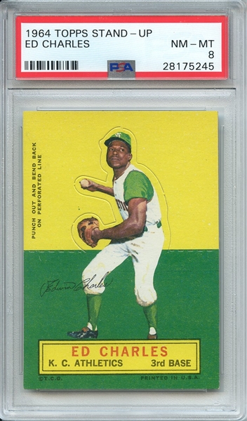 1964 TOPPS STAND-UP ED CHARLES PSA NM-MT 8
