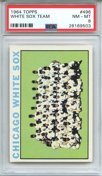 1964 TOPPS 496 WHITE SOX TEAM PSA NM-MT 8