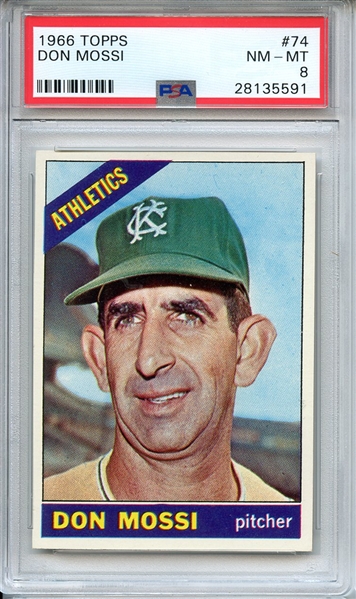 1966 TOPPS 74 DON MOSSI PSA NM-MT 8