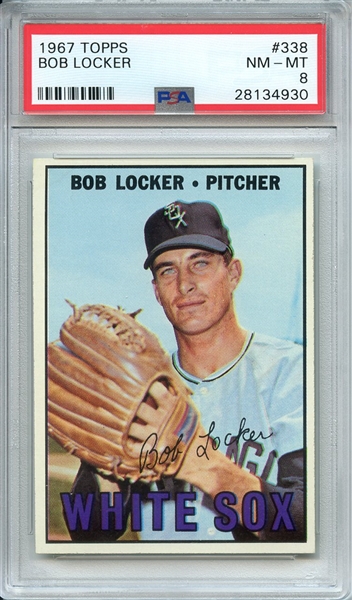 1967 TOPPS 338 BOB LOCKER PSA NM-MT 8