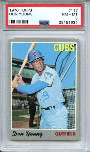1970 TOPPS 117 DON YOUNG PSA NM-MT 8