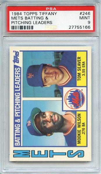 1984 TOPPS TIFFANY 246 METS BATTING & PITCHING LEADERS PSA MINT 9