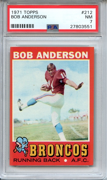 1971 TOPPS 212 BOB ANDERSON PSA NM 7