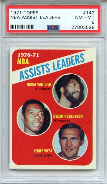 1971 TOPPS 143 NBA ASSIST LEADERS PSA NM-MT 8