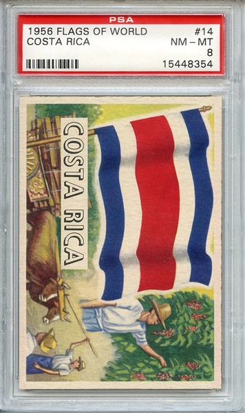 1956 FLAGS OF WORLD 14 COSTA RICA PSA NM-MT 8