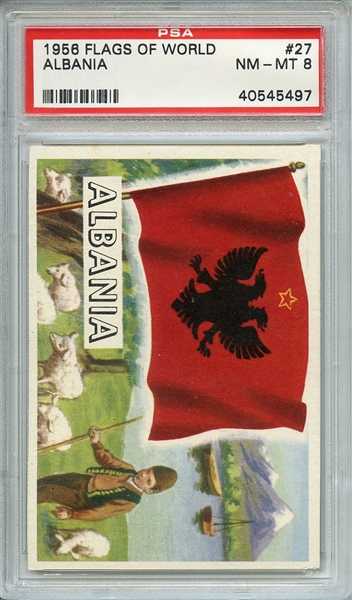 1956 FLAGS OF WORLD 27 ALBANIA PSA NM-MT 8
