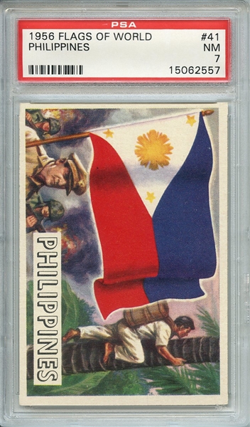 1956 FLAGS OF WORLD 41 PHILIPPINES PSA NM 7