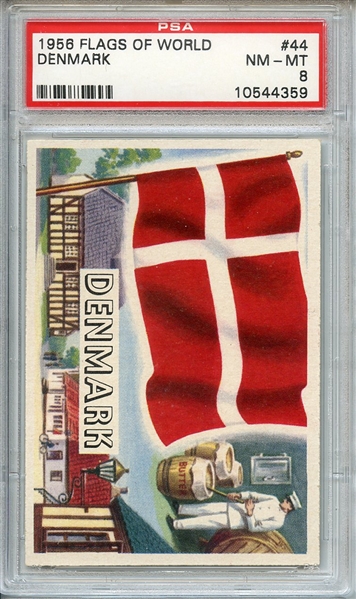 1956 FLAGS OF WORLD 44 DENMARK PSA NM-MT 8