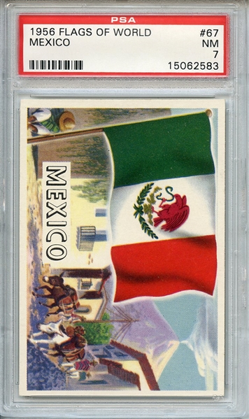1956 FLAGS OF WORLD 67 MEXICO PSA NM 7
