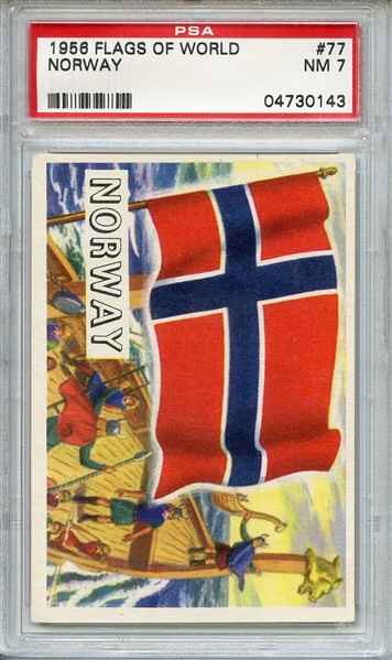 1956 FLAGS OF WORLD 77 NORWAY PSA NM 7