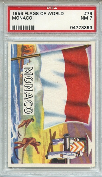 1956 FLAGS OF WORLD 79 MONACO PSA NM 7