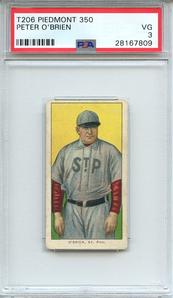 1909-11 T206 PIEDMONT 150 CHARLEY O'LEARY PORTRAIT PSA VG 3