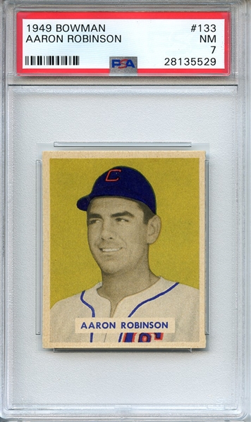 1949 BOWMAN 133 AARON ROBINSON PSA NM 7