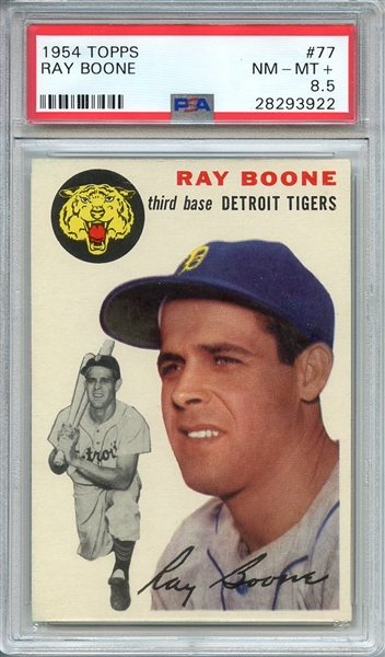 1954 TOPPS 77 RAY BOONE PSA NM-MT+ 8.5