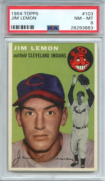 1954 TOPPS 103 JIM LEMON PSA NM-MT 8