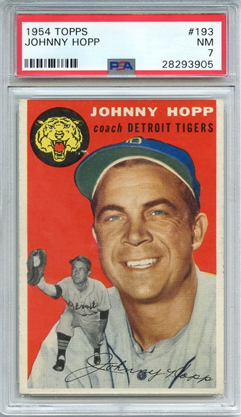 1954 TOPPS 193 JOHNNY HOPP PSA NM 7
