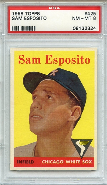 1958 TOPPS 425 SAM ESPOSITO PSA NM-MT 8