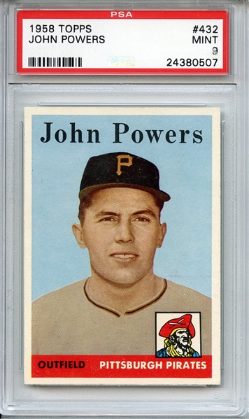 1958 TOPPS 432 JOHN POWERS PSA MINT 9