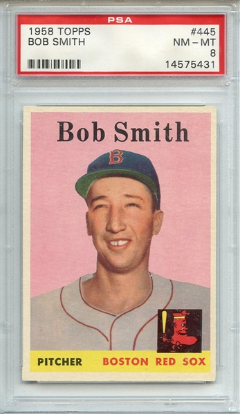 1958 TOPPS 445 BOB SMITH PSA NM-MT 8