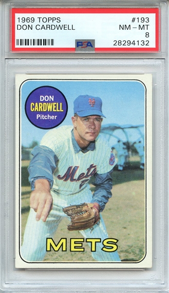 1969 TOPPS 193 DON CARDWELL PSA NM-MT 8