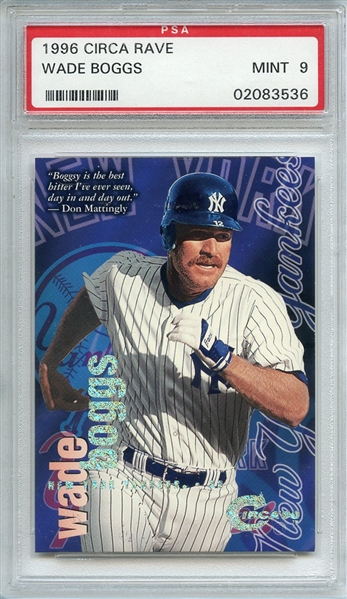 1996 CIRCA RAVE WADE BOGGS 109 OF 150 PSA MINT 9