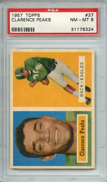 1957 TOPPS 37 CLARENCE PEAKS PSA NM-MT 8